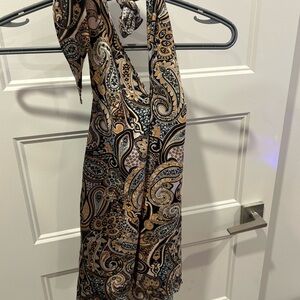 SHEIN Brown Cream Halter Sundress